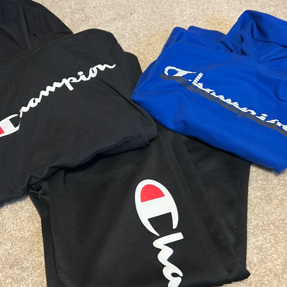 Champion sweatpants and two tops
